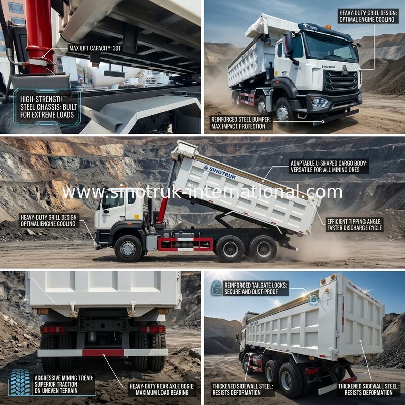 LHD 8×4 12 катит лошадиную силу 371HP белого самосвала Tipper HOWO высокую