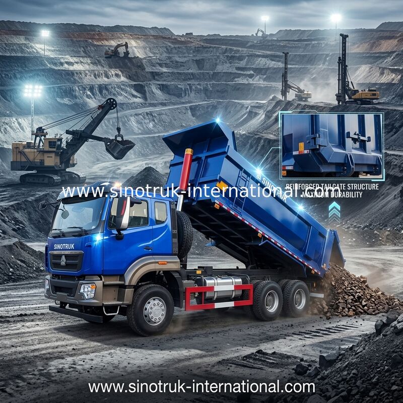 SINOTRUK HOWO Дамп-грузовик 6 × 4 10 колес RHD 380hp U Type One Предупреждающий свет