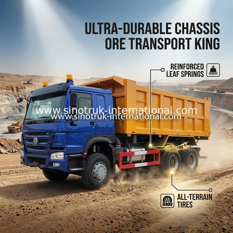 Высокие колеса самосвала LHD 6×4 10 Tipper лошадиной силы 400HP HOWO