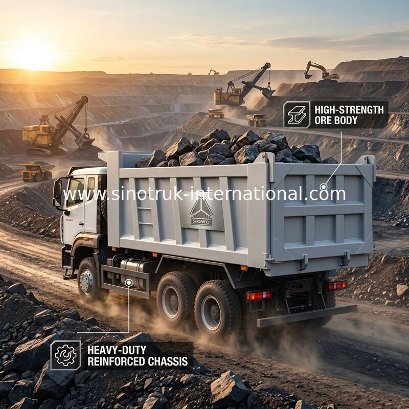 Высокие колеса самосвала LHD 6×4 10 Tipper лошадиной силы 400HP HOWO белые