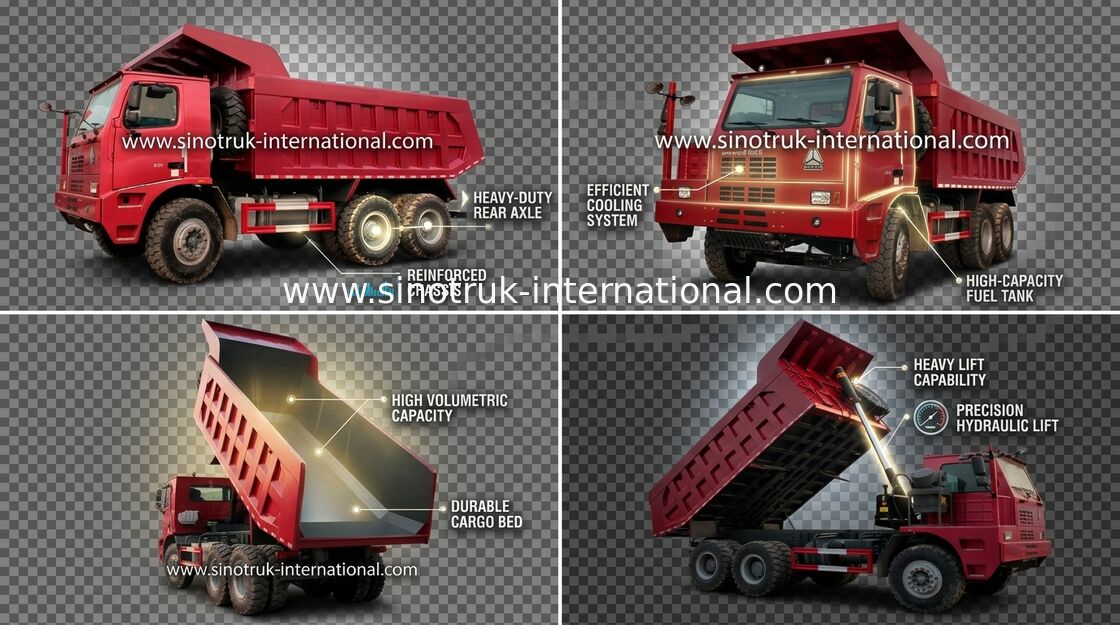 Тележка сброса SINOTRUK Tipper HOWO 70 минируя LHD 6X4 371HP 70tons ZZ5707S3840AJ