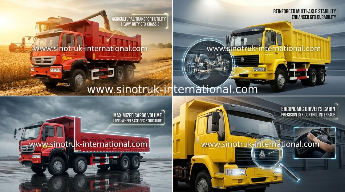 Тележка сброса 6X4 принца Tipper SINOTRUK золотистая 336HP LHD 25-30tons ZZ3251N3641W