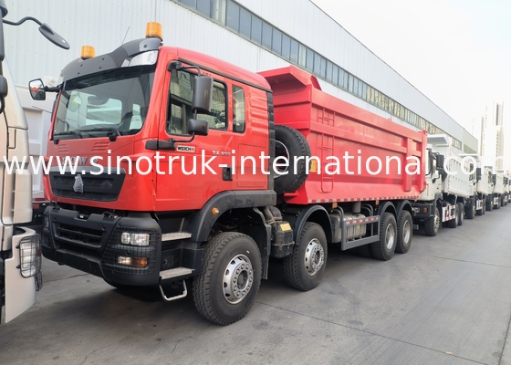 Sinotruk Howo Tipper Dump Truck Tx 400hp Euro 2 8 × 4 Lhd U-образный грузовой ящик Красный
