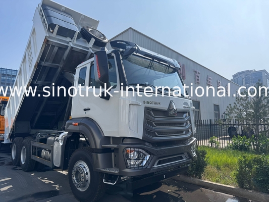 Самосвал SINOTRUK HOHAN Howo с центральным подъемом, двигатель Weichai 6 × 4, левостороннее рулевое управление, прямоугольный кузов, белый, 19-20 куб.м.