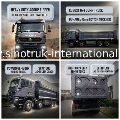 Нагрузчик с наклоном SINOTRUK HOWO 400HP 12 колес LHD 30-40 тонн 20-30CBM ZZ3317V356GB1