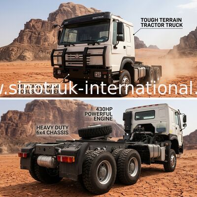 SINOTRUK 430 лошадиных сил 6 × 4 трактор с военным бампером