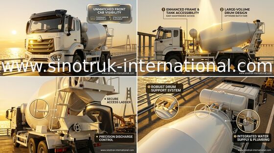 Sinotruk Howo N7 Бетонный смеситель 6-10CBM 6 X 4 Euro 2 Смеситель