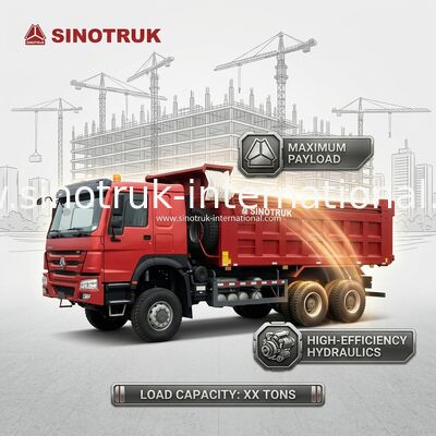 430 л.с. красный самосвал HOWO 6x6 с полным приводом и кабиной 